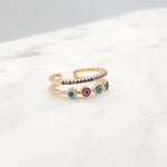 Load image into Gallery viewer, Chrysalini Mati Eye Ring- DBR0013G