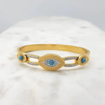 Load image into Gallery viewer, Chrysalini Mati Turquoise Bangle- EB6032