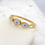 Load image into Gallery viewer, Chrysalini Mati 3 Eye Bangle- EB6031