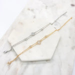 Load image into Gallery viewer, Chrysalini CZ Double Band Clover Bracelet-DB1580