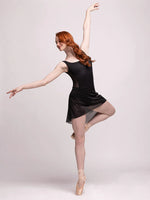 Load image into Gallery viewer, Eleve Short High/Low Mesh Skirt- Black