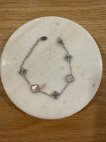 Load image into Gallery viewer, Chrysalini Mother of Pearl Clover Bracelet-Silver DB3500