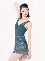 Load image into Gallery viewer, Eleve Short High/Low Skirt- Crescendo Lagoon Mesh