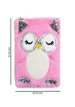 Load image into Gallery viewer, Mad Ally Fluffy Notebook with Pen- Owl