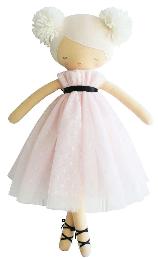 Alim Rose- Scarlett Pom Pom Doll Pink 48cm