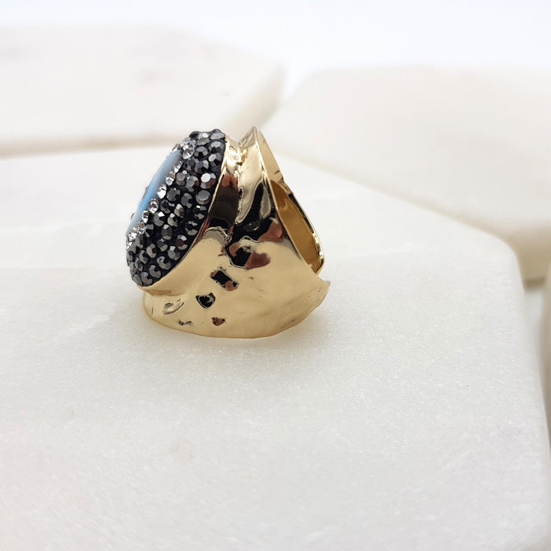 Chrysalini Mati Eye Eclipse Ring- DBR111