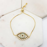Load image into Gallery viewer, Chrysalini CZ Mati Eye Bracelet-DB1543
