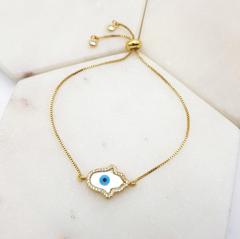 Chrysalini Mati Eye Hamsa Bracelet-DB1549