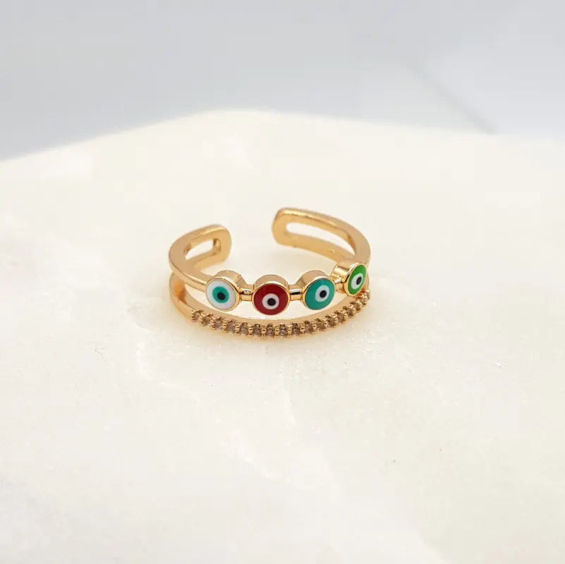 Chrysalini Mati Eye Ring- DBR0013