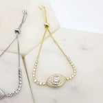 Load image into Gallery viewer, Chrysalini CZ Band Mati Eye Bracelet-DB1616
