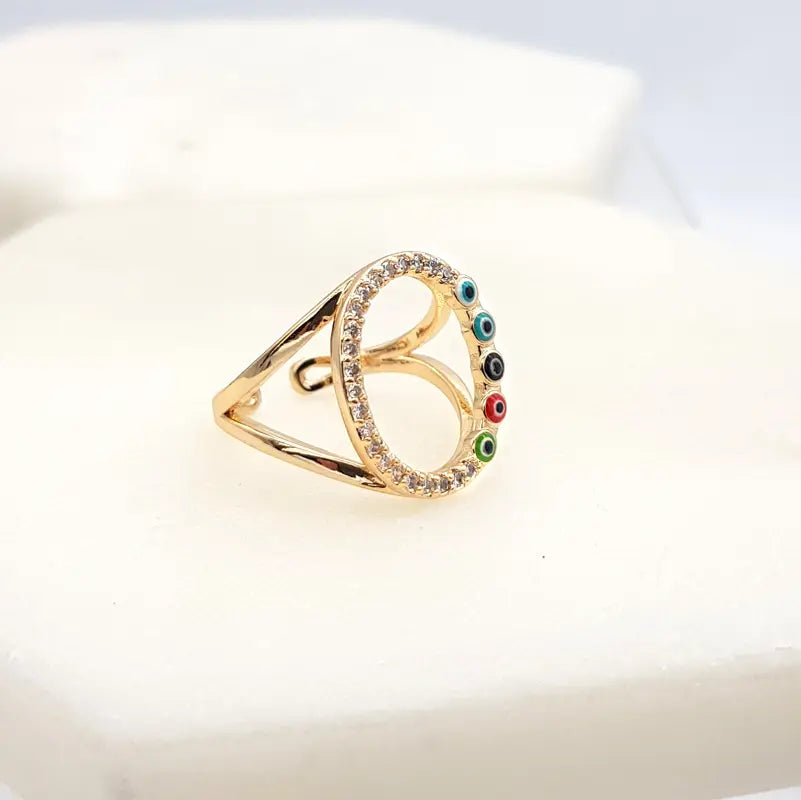 Chrysalini Mati Oval Eye Ring- DBR0015