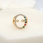 Load image into Gallery viewer, Chrysalini Mati Oval Eye Ring- DBR0015
