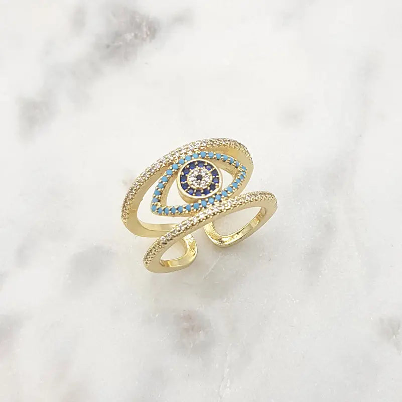 Chrysalini Mati Eye Ring- DBR0022