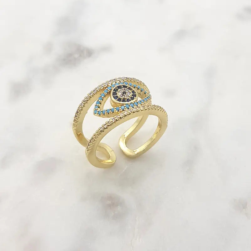 Chrysalini Mati Eye Ring- DBR0022