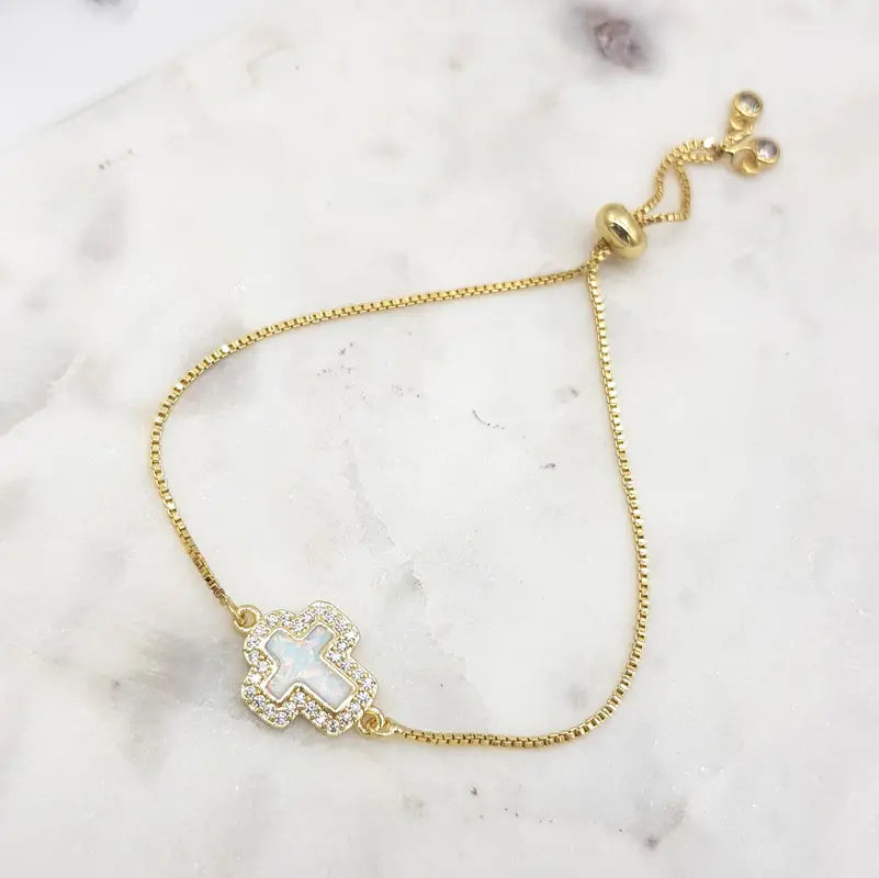 Chrysalini Opalite Cross Bracelet-DB1630