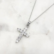 Chrysalini CZ Cross Necklace-EN3121