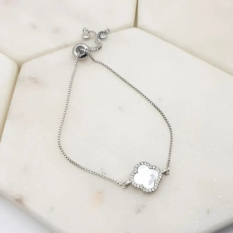 Chrysalini CZ Single Clover Bracelet-DB1582