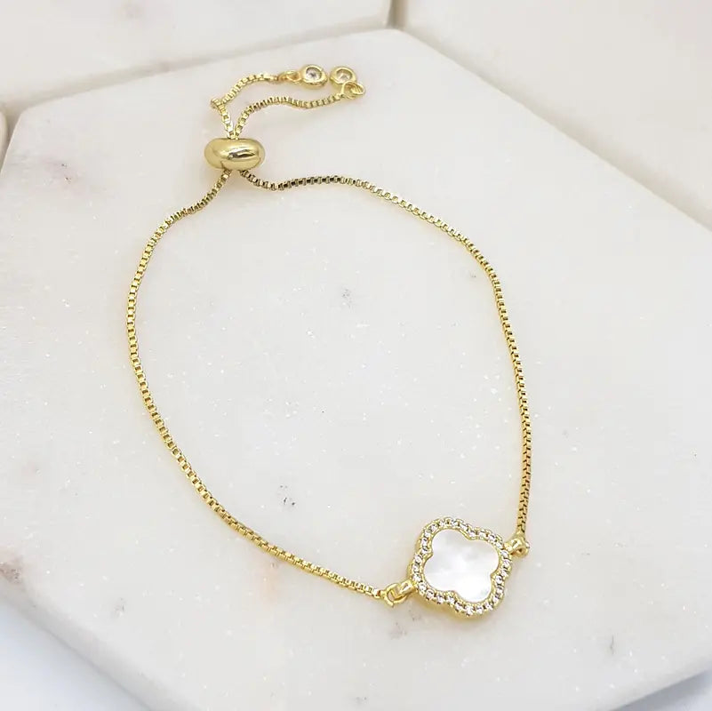 Chrysalini CZ Single Clover Bracelet-DB1582