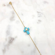 Chrysalini Turquoise Cross Bracelet-DB3431
