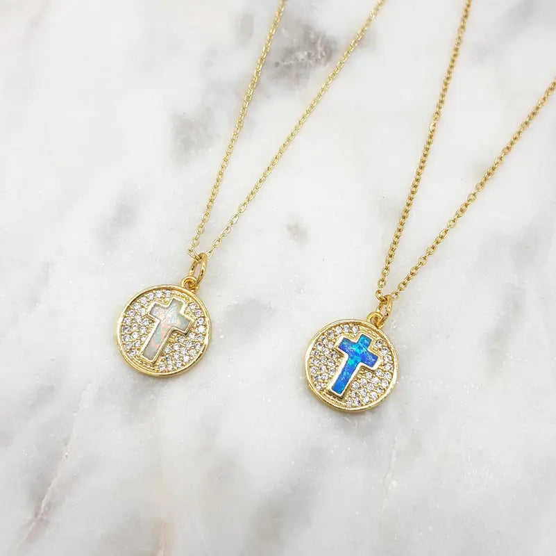 Chrysalini Opalite Cz Cross-EN3133