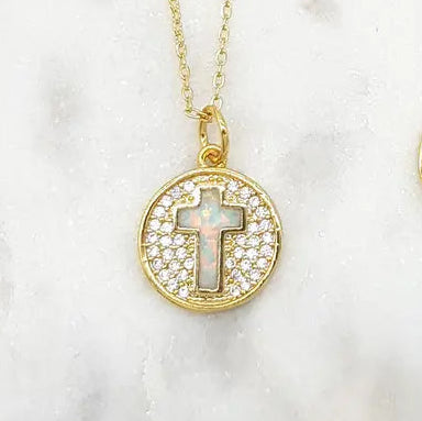 Chrysalini Opalite Cz Cross-EN3133