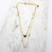 Chrysalini Double Butterfly Necklace-EN3421