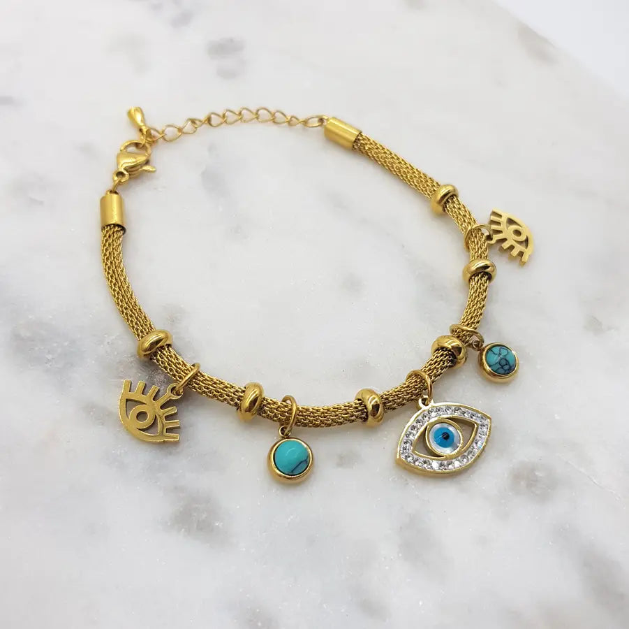 Chrysalini CZ Mati Charm Bracelet-DB3414