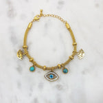 Load image into Gallery viewer, Chrysalini CZ Mati Charm Bracelet-DB3414
