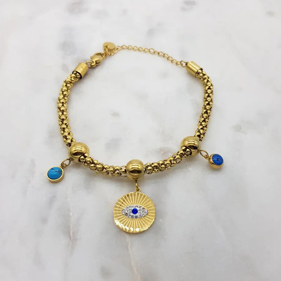 Chrysalini CZ Mati Charm Bracelet-DB3418