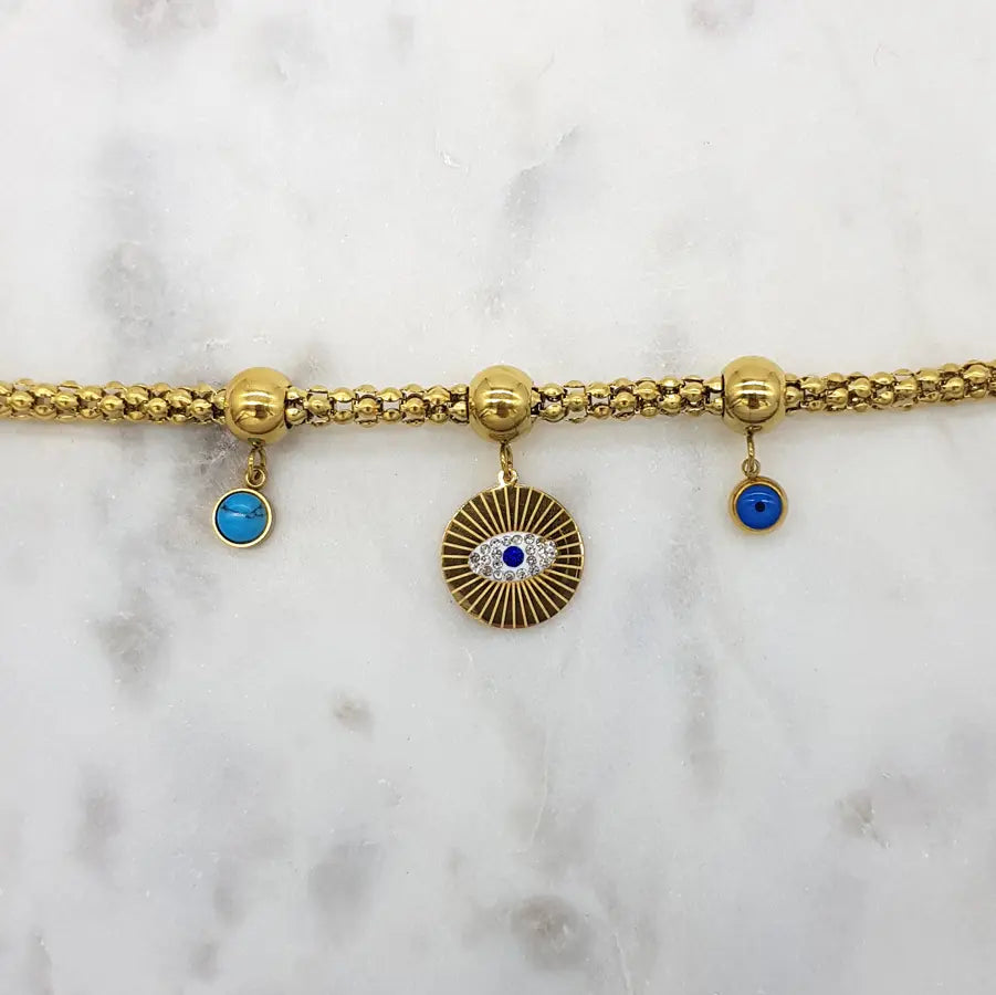 Chrysalini CZ Mati Charm Bracelet-DB3418