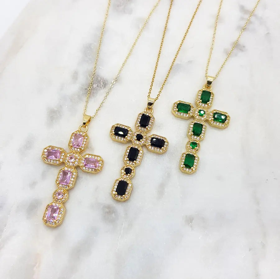 Chrysalini CZ Cross Pendant-EN3149