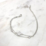 Load image into Gallery viewer, Chrysalini CZ Double Band Clover Bracelet-DB1580
