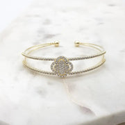 Chrysalini CZ Clover Bangle- DB1827