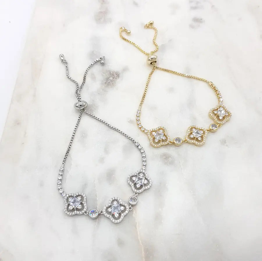 Chrysalini CZ 3 Clover Bracelet-DB1637