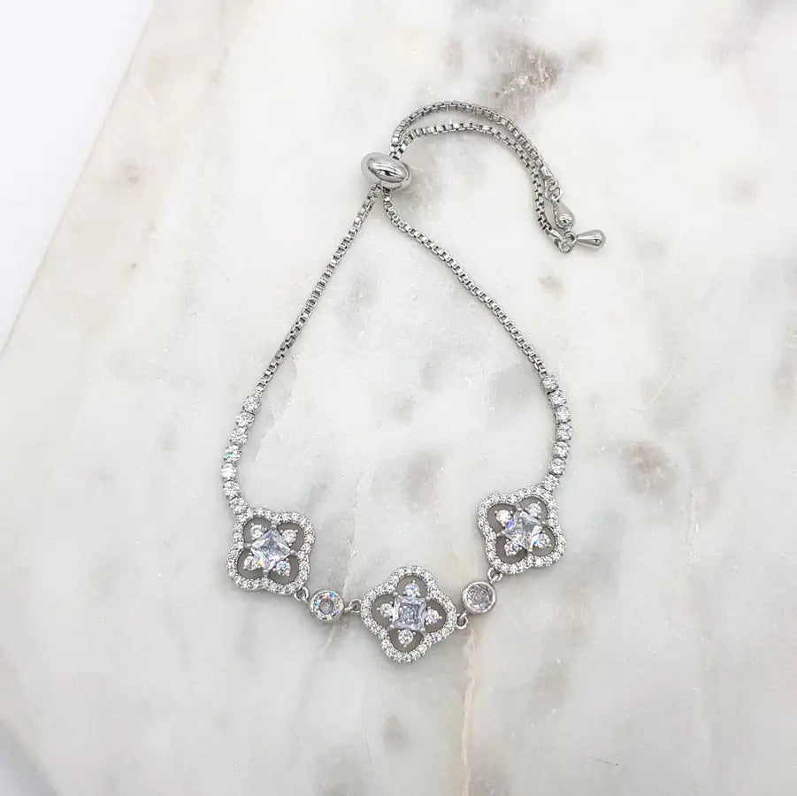 Chrysalini CZ 3 Clover Bracelet-DB1637