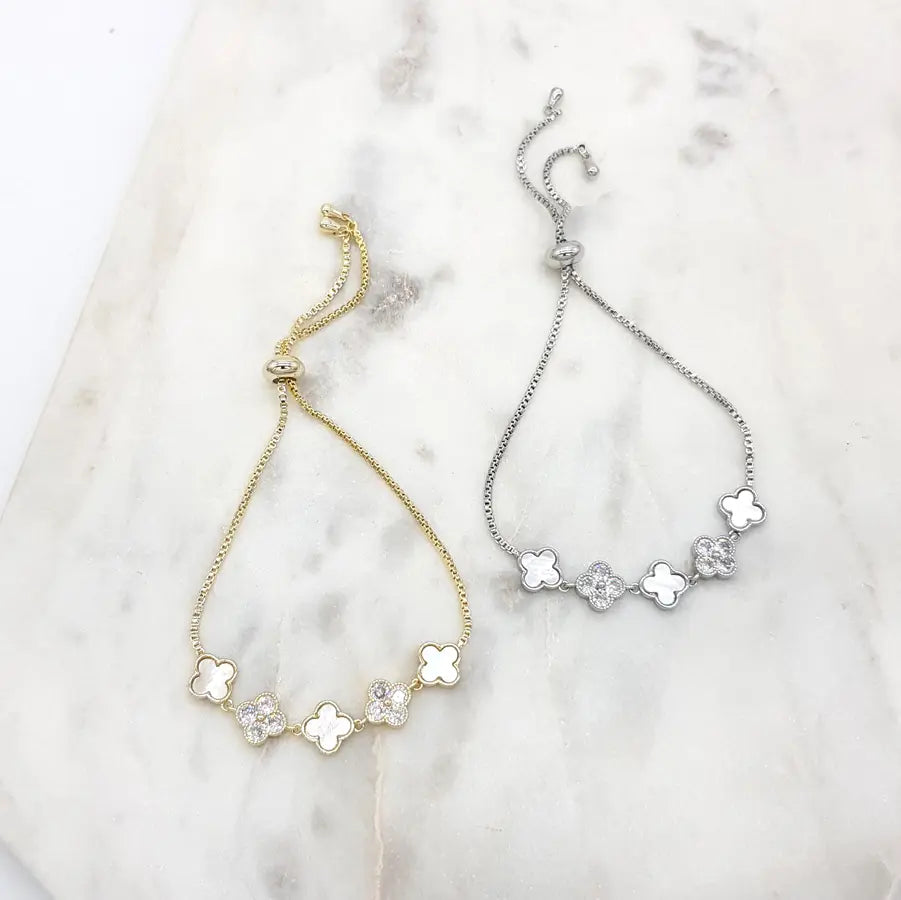 Chrysalini CZ 5 Clover Bracelet-DB1638