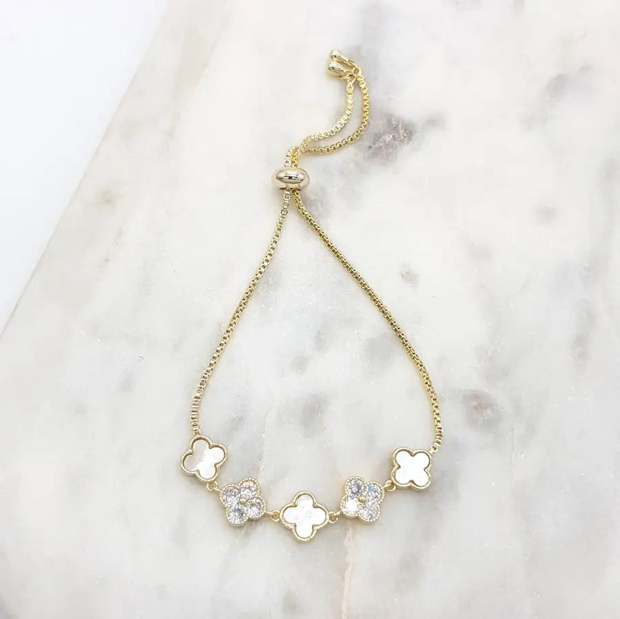 Chrysalini CZ 5 Clover Bracelet-DB1638