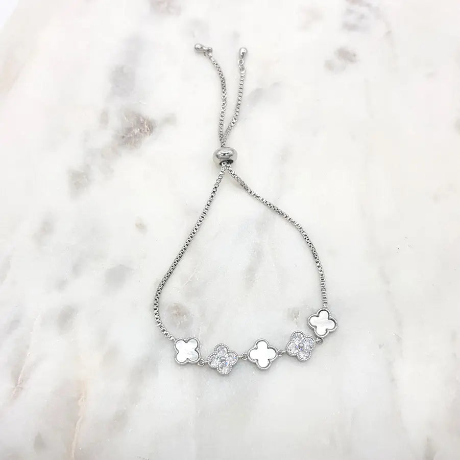 Chrysalini CZ 5 Clover Bracelet-DB1638