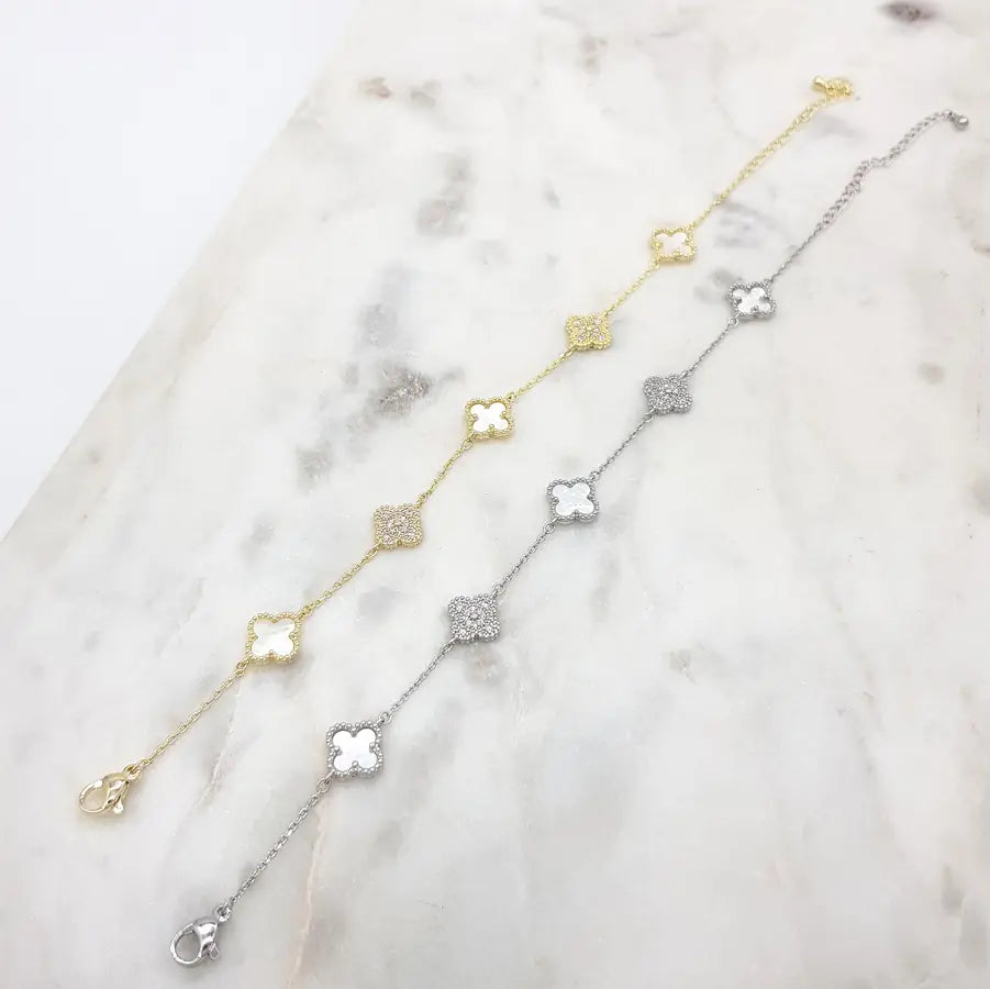 Chrysalini Fine CZ Clover Bracelet DB3501