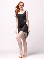 Load image into Gallery viewer, Eleve Short High/Low Mesh Skirt- Black
