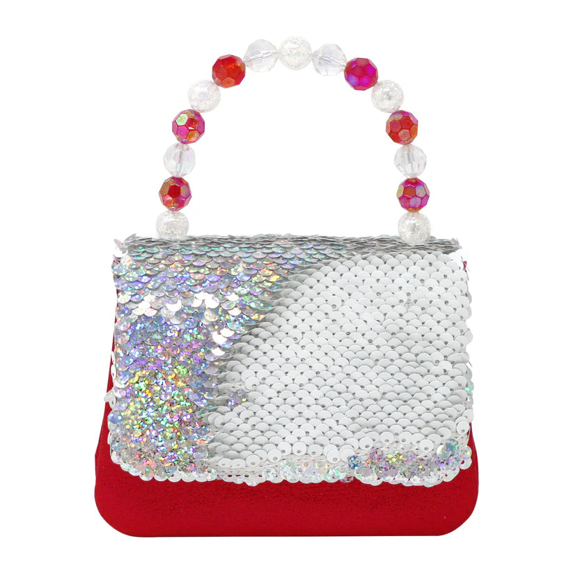 Pink Poppy Sequin Festive Hard Handbag
