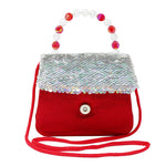 Load image into Gallery viewer, Pink Poppy Sequin Festive Hard Handbag

