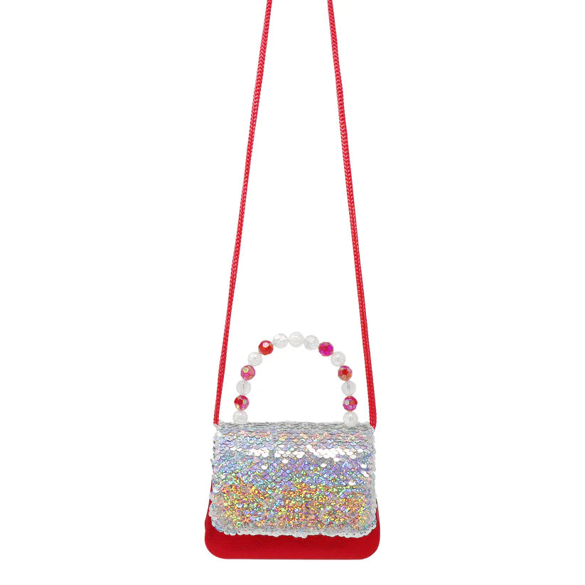 Pink Poppy Sequin Festive Hard Handbag