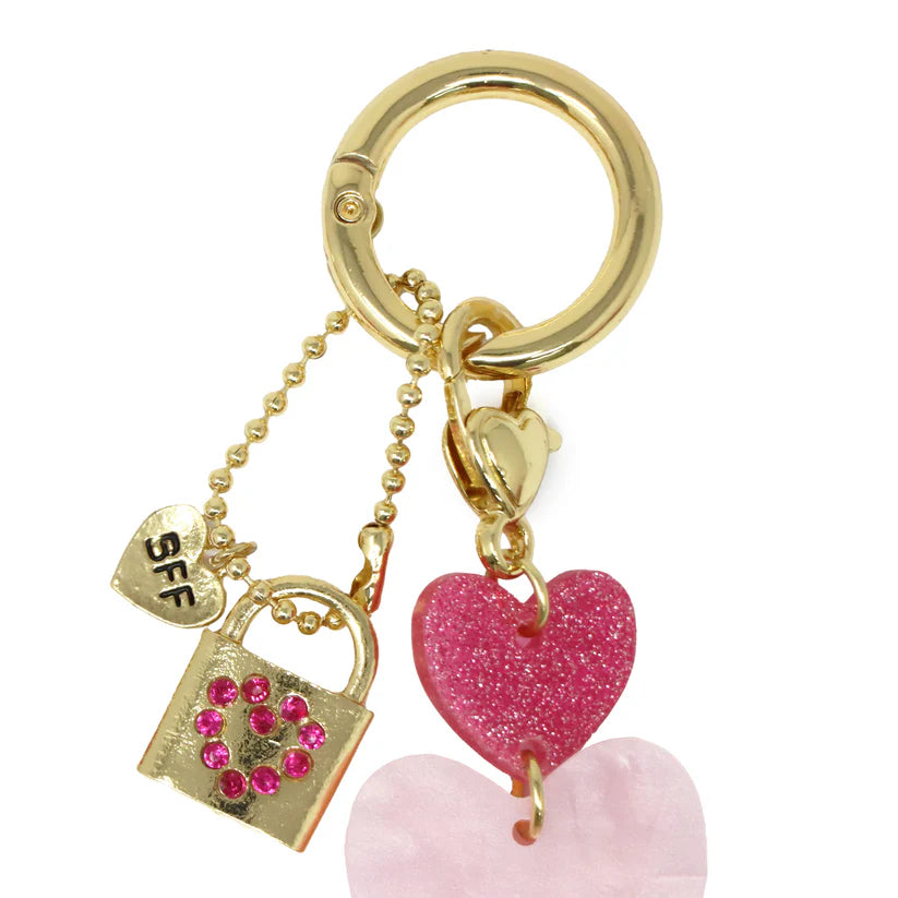 Pink Poppy BFF Heart Keyring Set