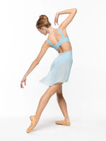 Load image into Gallery viewer, Eleve Mid High/Low Skirt- Blue Star Mesh
