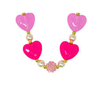 Load image into Gallery viewer, Pink Poppy Heart and Pearl Necklace
