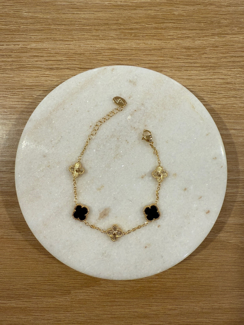 Chrysalini Mother of Pearl Clover Bracelet-Gold DB3500