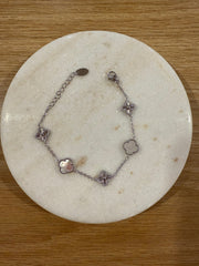 Chrysalini Mother of Pearl Clover Bracelet-Silver DB3500