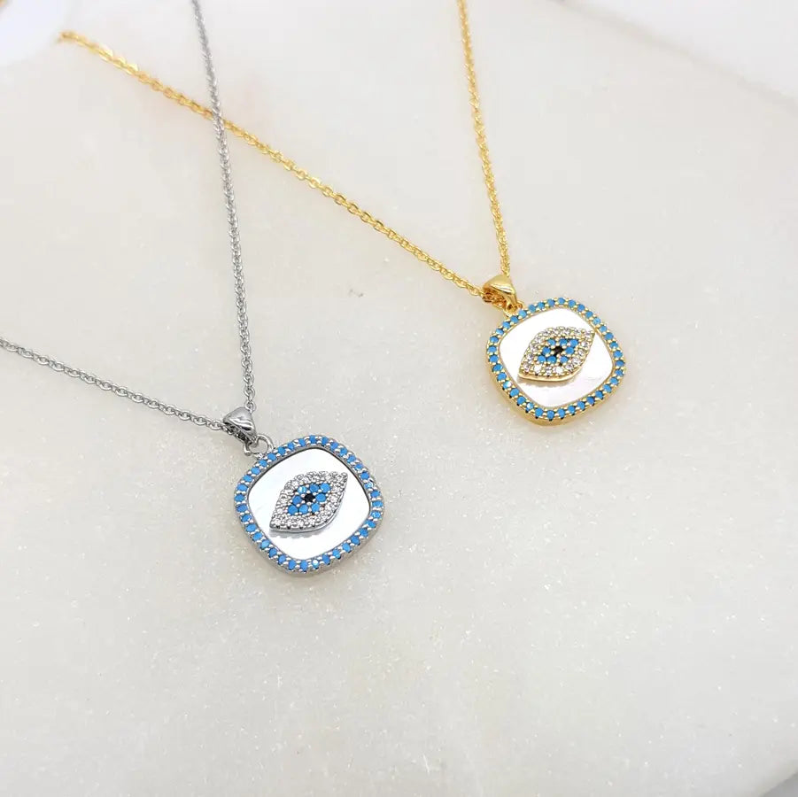 Chrysalini Mother of Pearl Mati Eye Necklace- EN3080