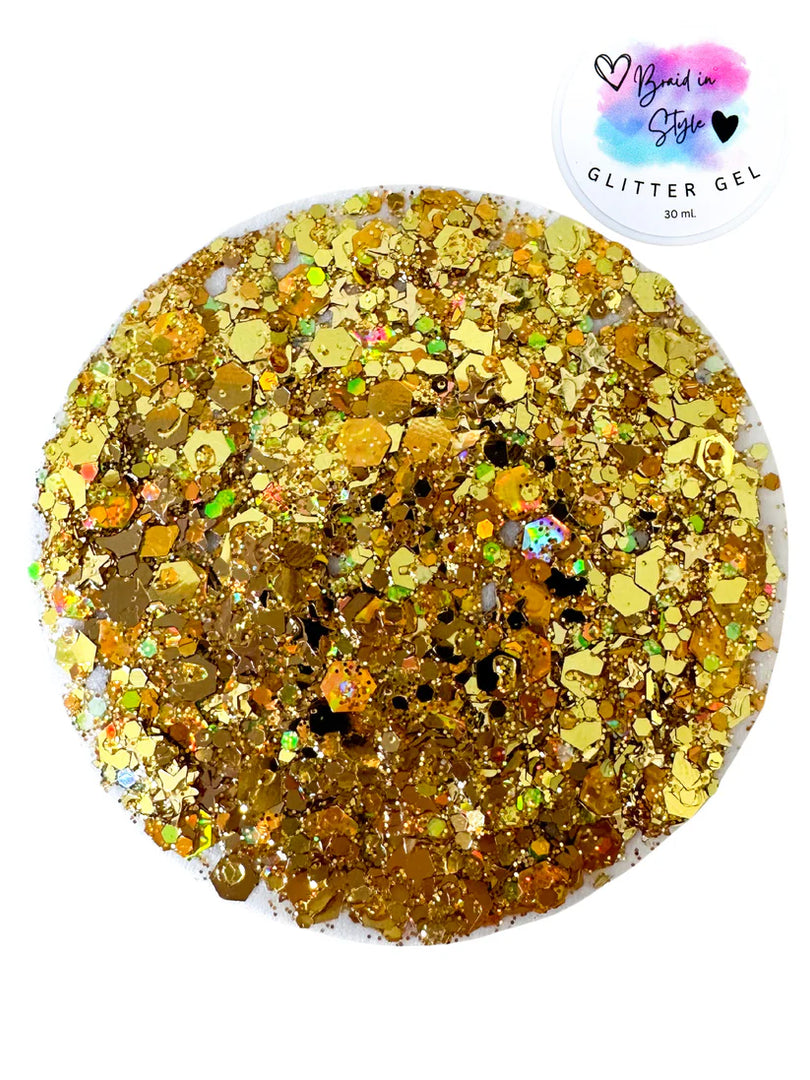 Braid In Style Glitter Gel - Gold